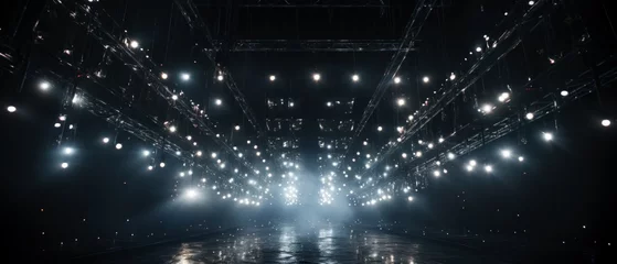 Fotobehang light rig from a concert that repeats into infinity, mirror hallway of concert lights © ProArt Studios