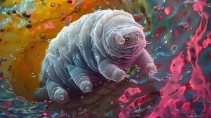A mesmerizing image of tardigrades suspended in a drop of water showcases the true resilience of these creatures. Despite its size
