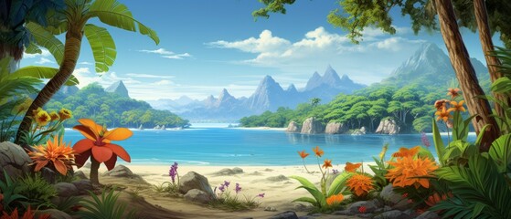 Fototapeta na wymiar Tropical background illustration
