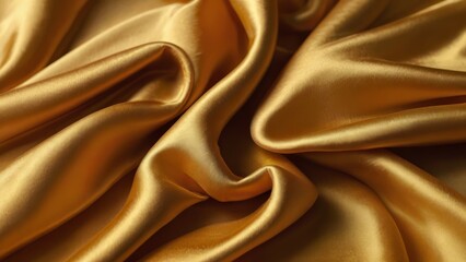Obraz premium Gold elegant soft silk satin background with space for design, elegant fabric for backgrounds