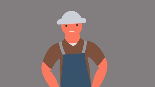 Animated flat design labor day vector illustration	