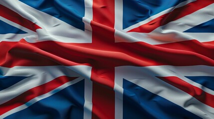 The United Kingdom flag fluttering in the wind.

