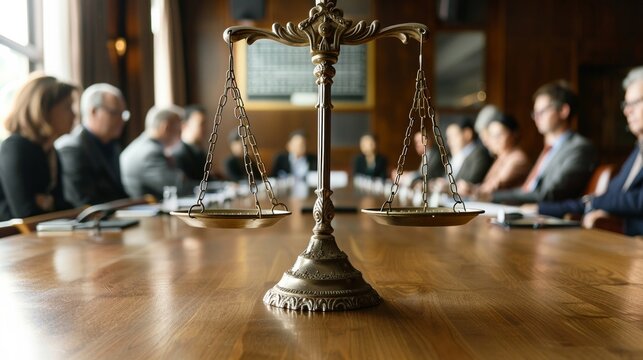 A negotiation training session where participants use physical scales to visualize the balance of power and equality in business deals