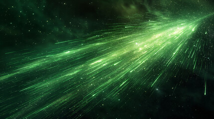 green falling binary code in outer deep space but also related to content and copywriting and marketing in the shape of an add or email.