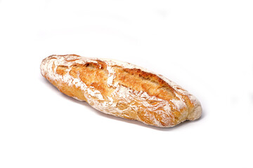 Baguette isolated on black background. Traditional French baked