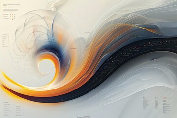 Elegant infographic with smooth curves and flowing data visualization