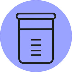 Beaker lab icon. Science lab concept, simple flat design