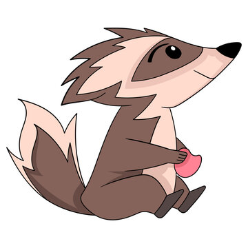 recommend clip art: The brown ferret was sitting alone daydreaming