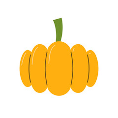 Pumpkin berry food ingredient and symbol of Halloween. Vector illustration