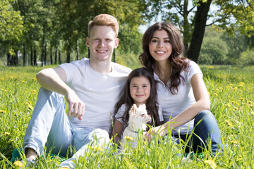 happy family on grass - 782658385