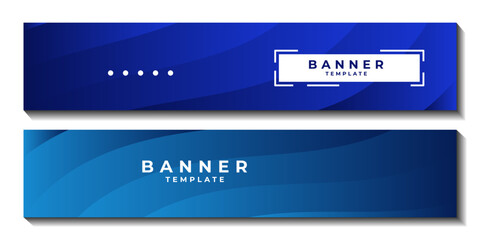 Obraz premium set of banner with abstract blue contrast gradient background elegant for template business