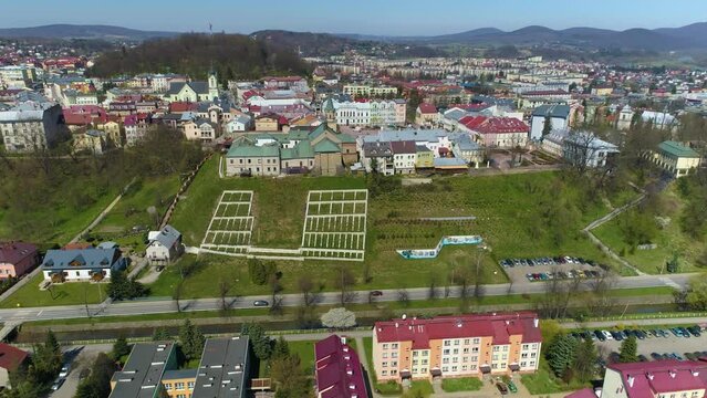 Panorama Of The Town Hall Hill Sanok Ratusz Aerial View Poland