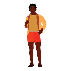 Fototapeta premium Handsome black man in elegant art style vector