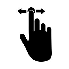 hand gestures icon,  swipe, left icon flat black vector illustration for web and app..eps