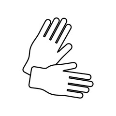 Hands, surgical gloves symbol, vector liner Hands, surgical gloves illustration for web and app..eps