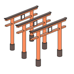 Japanese red torii