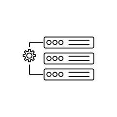 server, system integration icon. vector flat liner illustration on white background..eps