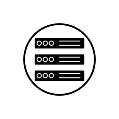 server, system integration icon.flat black vector illustration on white background..eps