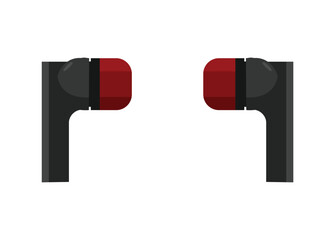 Ear buds pair. Simple flat illustration. 