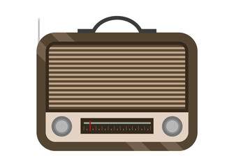 Old radio. Simple flat illustration.