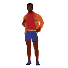 Afro black man in elegant art style vector