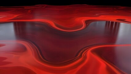 Scarlet fluid surface pattern