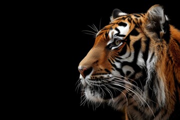 Obraz premium Profile of tiger on black