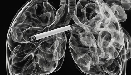 The Impact of Smoking: Visualizing Lung Damage and Disease - obrazy, fototapety, plakaty