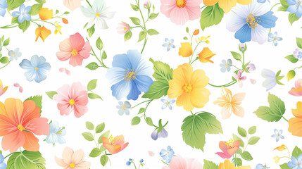 Seamless Pastel Floral Background for Textile
