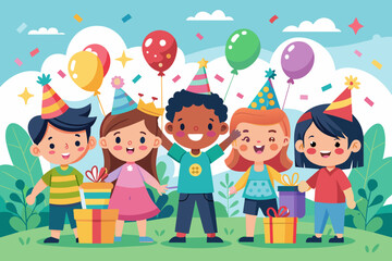 Fototapeta premium Ilustración vectorial del día del niño