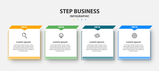 Creative template infographic design template. timeline with 4 steps, options. can be used for workflow diagram, info chart, web design. vector illustration.
