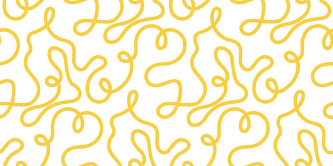 Custom vertical slats for kitchen with your photo Noodle pasta seamless pattern vector background. Spaghetti curvy doodle pattern, Italian pasta background. Chinese abstract noodle, ramen design yellow food wallpaper. Vector illustration