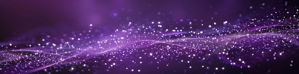 Obraz premium A midnight purple background with stars and lines creating a dynamic and eye-catching banner design