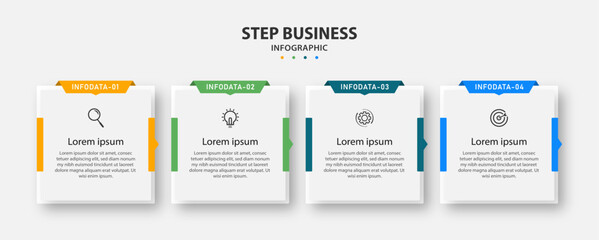 Creative template infographic design template. timeline with 4 steps, options. can be used for workflow diagram, info chart, web design. vector illustration.