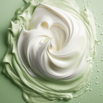 Abstract Matcha & Peach Cream Swirls Skincare Fluffy Delicious Meringue