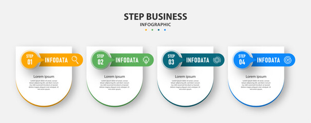 Creative template infographic design template. timeline with 4 steps, options. can be used for workflow diagram, info chart, web design. vector illustration.
