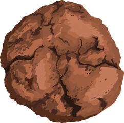 Vector Hand Drawn Illustration Brownie Crinkle Cookies