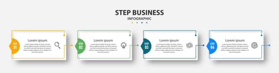 Creative template infographic design template. timeline with 4 steps, options. can be used for workflow diagram, info chart, web design. vector illustration.