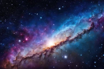 Foto op Aluminium colorful galaxy cosmos nebula space background  © Linggakun