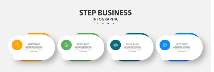 Creative infographics design template. timeline with 4 steps, options. can be used for workflow diagram, info chart, web design. vector illustration.