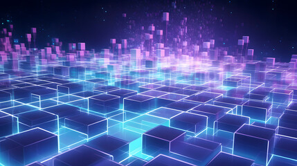 Digital purple and blue data graphic poster web page ppt background