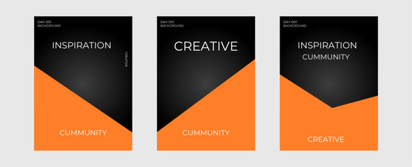 Abstract gradient background vector set. Minimalist style cover template with vibrant perspective 3d geometric prism shapes collection. suit for social media, poster, cover, banner, card.