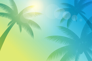 真夏の椰子の木のイメージ背景_ベクターイラスト