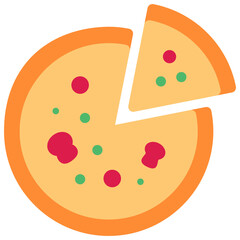 pizza vector icon. food and beverage icon flat style. perfect use for icon, logo, illustration, website, and more. icon design color style