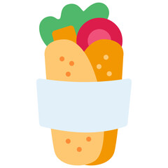 kebab vector icon flat style. perfect use for logo, presentation, application, website, and more. icon design color style