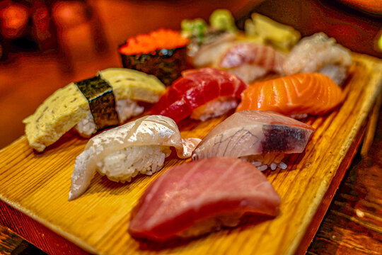 Assorted Sushi Platter: Colorful & Delicious
