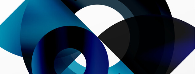 Obraz premium Round elements and circles geometric minimal composition background. Vector Illustration For Wallpaper, Banner, Background, Card, Book Illustration, landing page