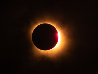 Total solar eclipse on April 8, 2024 in Texas, United States.