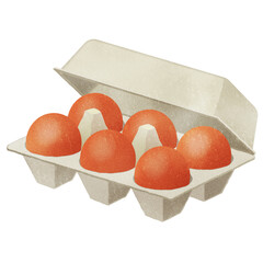 ケースに入った茶色い玉子