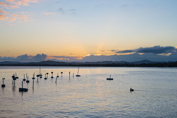 sunset on caribbean coast of southeastern puerto rico at naguabo
